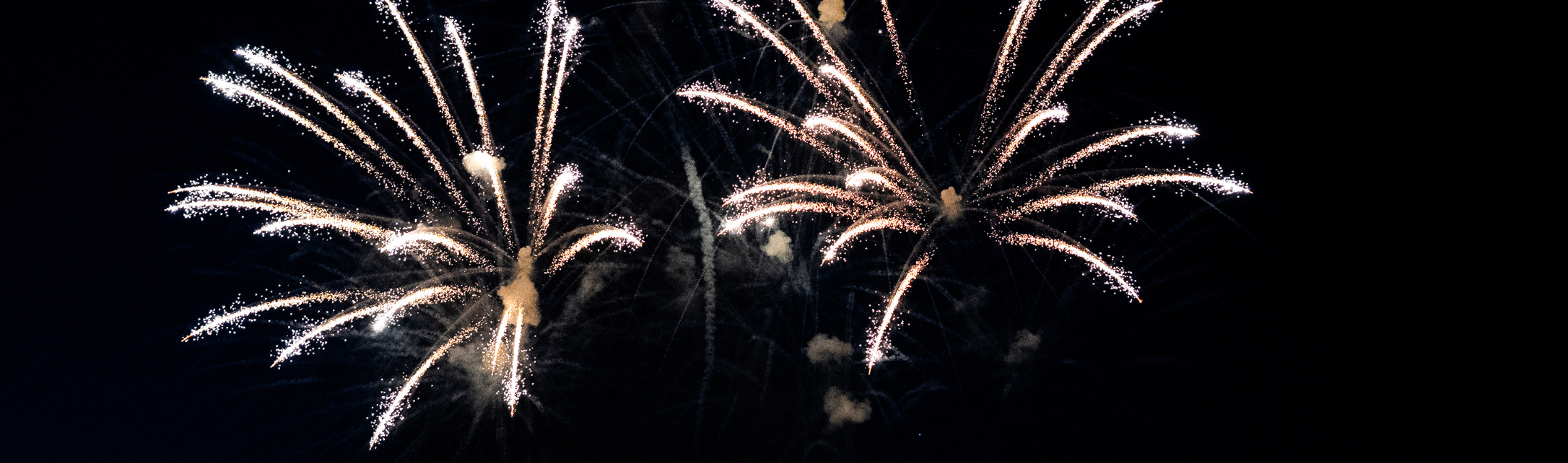 Two cascading fireworks
