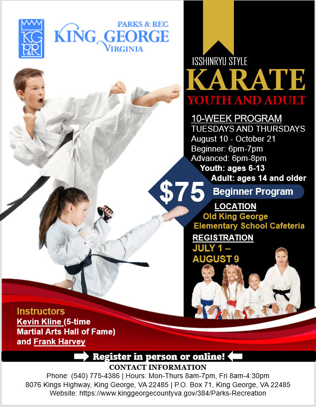 2021 Fall Karate Flyer Photo 1